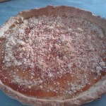 Shortbread Crust topped with Apricot Preserves & Cookie Crumbs