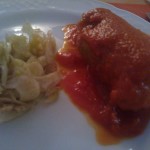 Braciole served with a shaved fennel salad