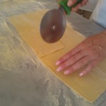 Cutting the dough into rectangles