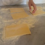 Flouring the dough