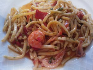 Pasta with Squid and Shrimp