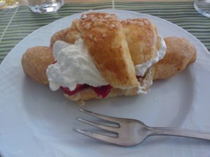 Handmade Croissants with Cream & Fresh Strawberries