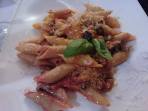 Penne with Eggplant, Tomatos,  & Mozzarella Cheese