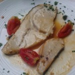Swordfish with a White Wine Sauce and Cherry Tomatoes
