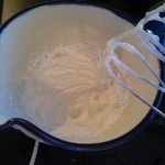 Heavy cream whipped with almond extract and sugar
