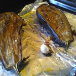 Tender roasted garlic & eggplant