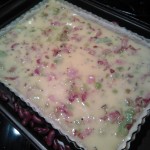 Prepared quiche, ready to be baked