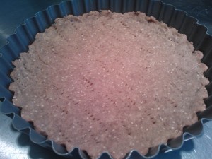 The baked olive oil cracker crust