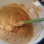 The thick, well-mixed pancake batter