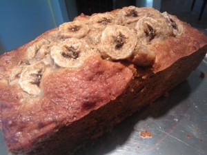 Warm banana nut bread, straight from the oven