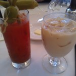 Classic Bloody Mary and my favorite, Bourbon Milk Punch