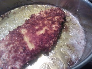 Cooking the cutlet in butter