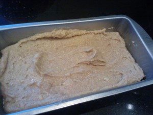The prepared gingerbread batter ready to be baked
