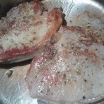 Searing the pork chops