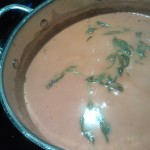The coconut-red curry sauce