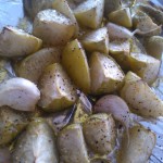 The roasted garlic and roasted tomatillos