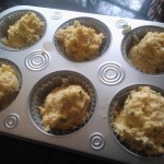 The filled muffin pan, ready to be baked