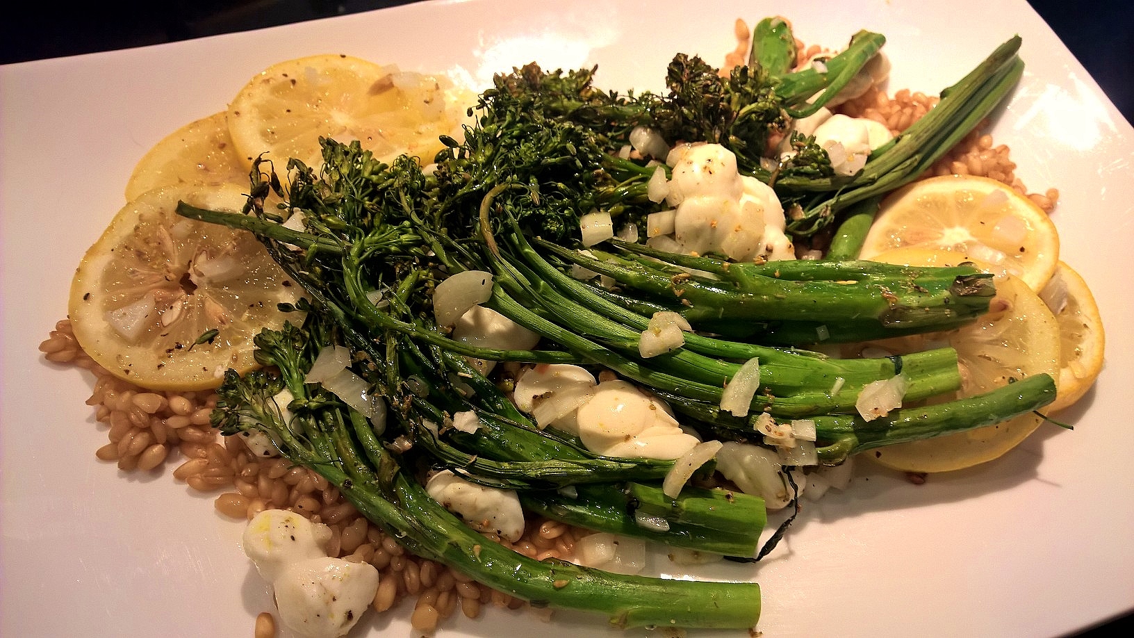 Fennel Scented Broccolini with Wheat Berries