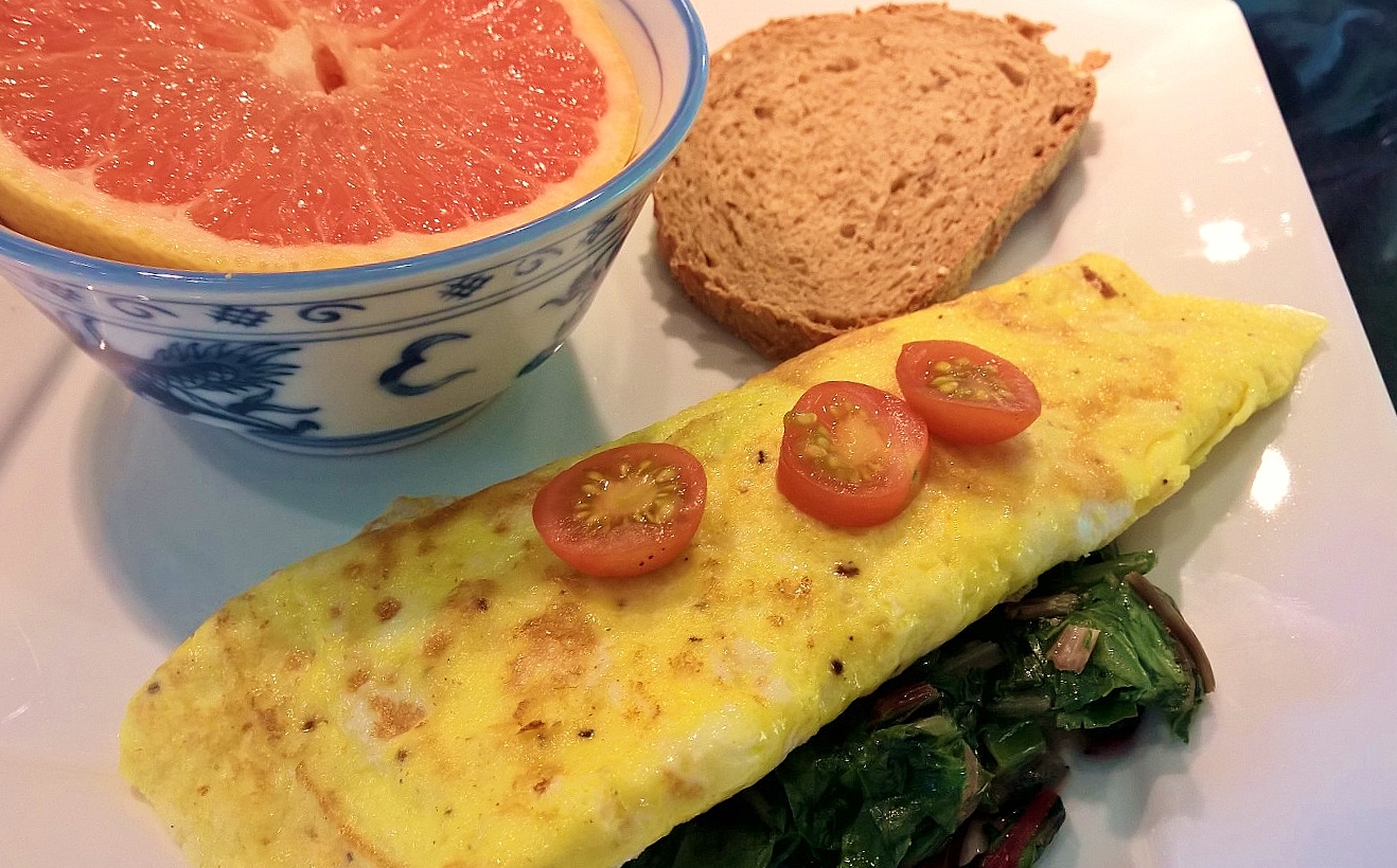 Swiss Chard & Provolone Omelet